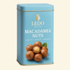 LEDO Macadamia Nuts tin – premium, crunchy, and heart-healthy nuts